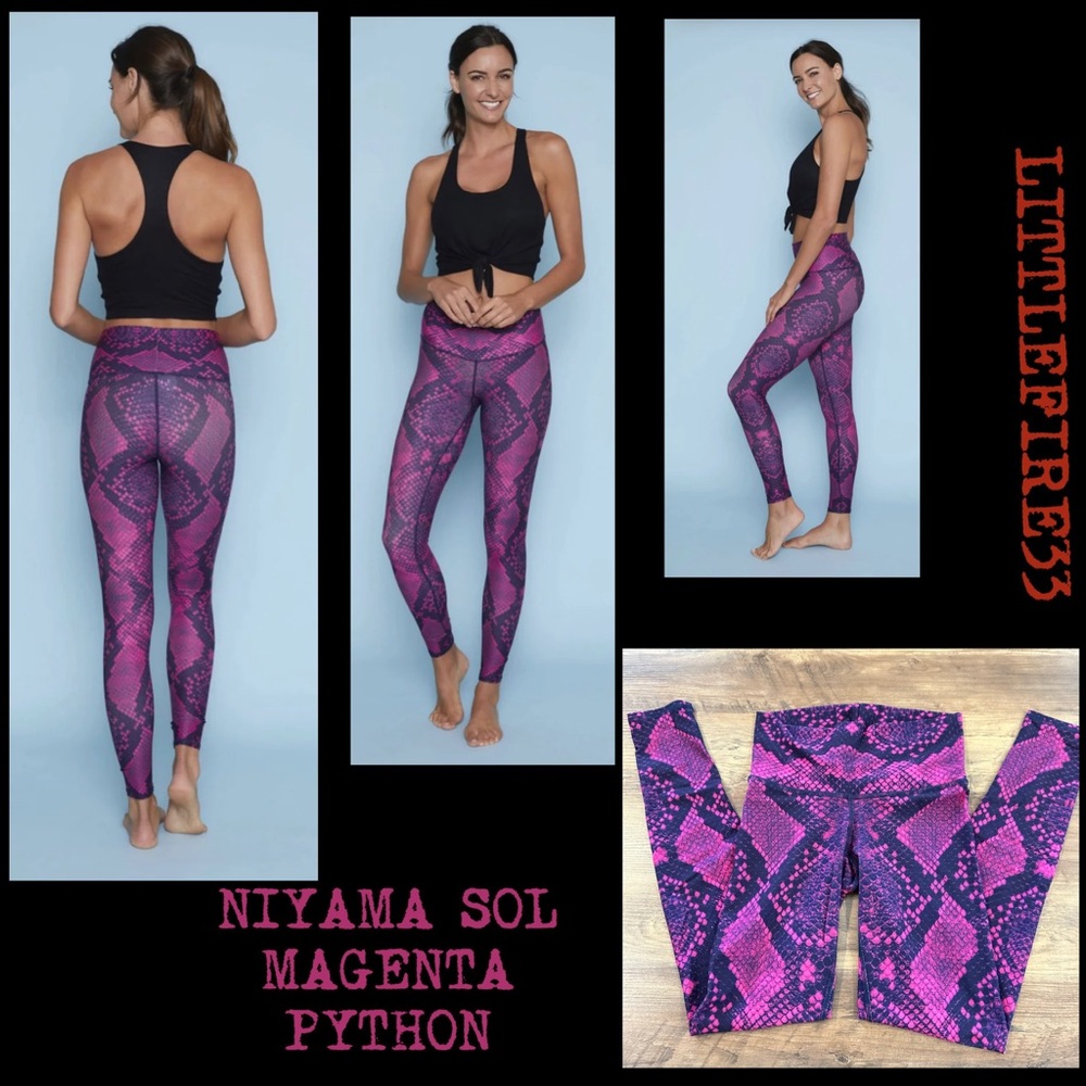 Niyama Sol Magenta Python Barefoot High Waist Yog… - image 3